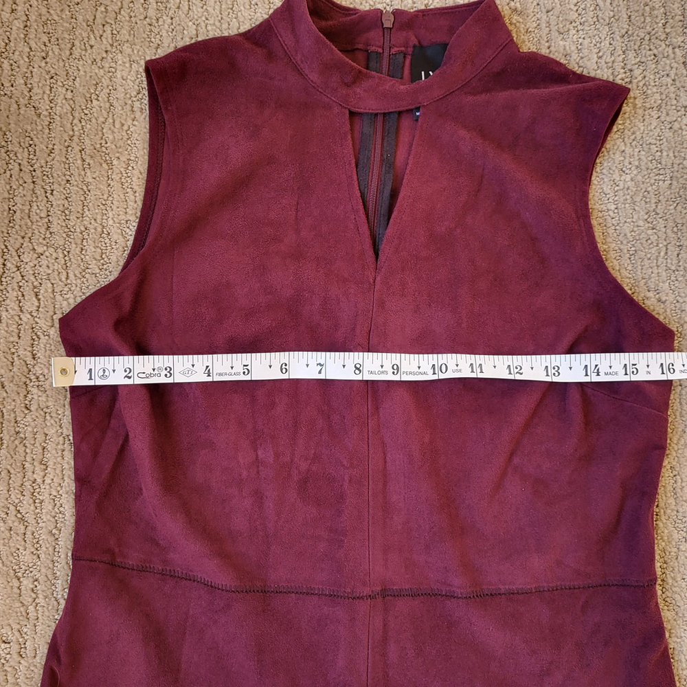 Lysse Burgundy Sleeveless Mock Neck Mini Dress Size XSmall New - Picture 3 of 12